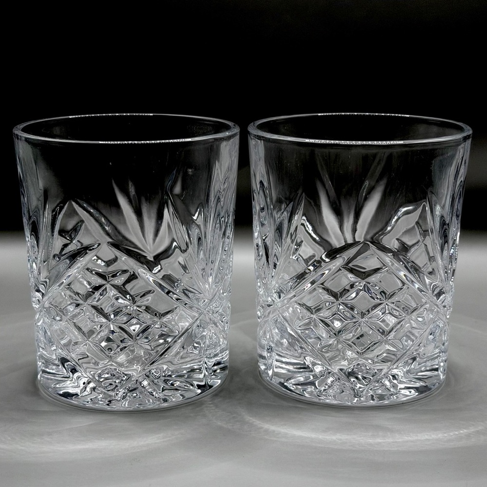 Cristal d'Arques Masquerade 4" Double Old Fashioned Glasses - France Set of 2 - Picture 2 of 4
